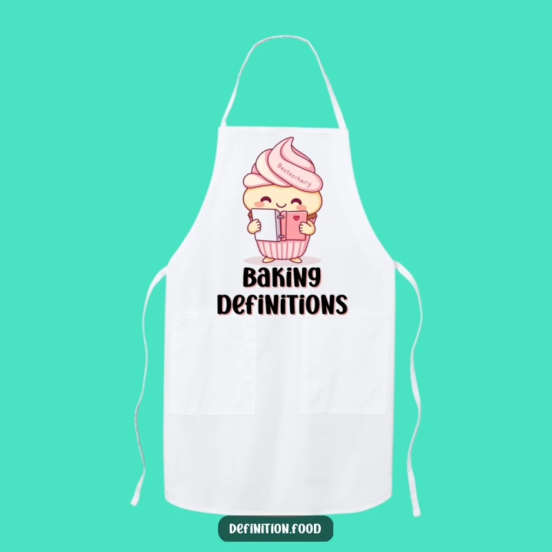 Funny Cupcake Dictionary Apron - Smiling Chef Character Kitchen Gift