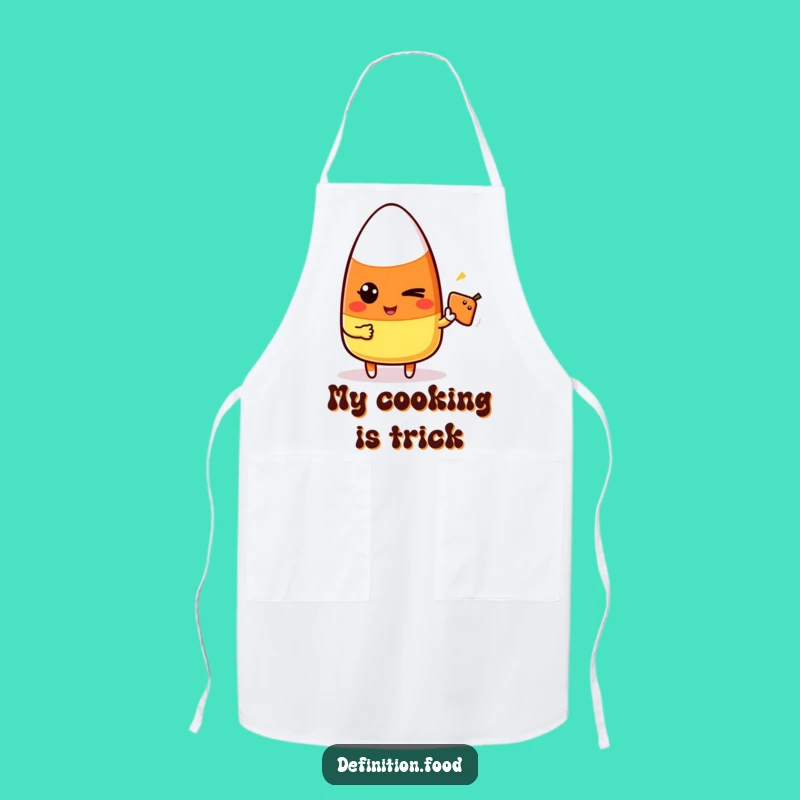 Funny Candy Corn Winking Apron - Playful Kitchen Fun