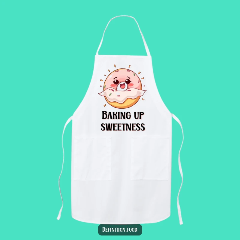 Funny Donut Wrapper Chef Apron - Happy Character Baking Gift