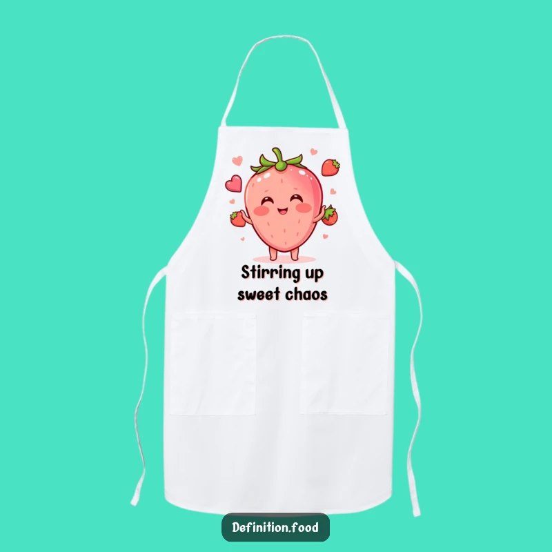 Funny Strawberry Juggling Food Shapes Apron - Kitchen Fun for Food Lovers