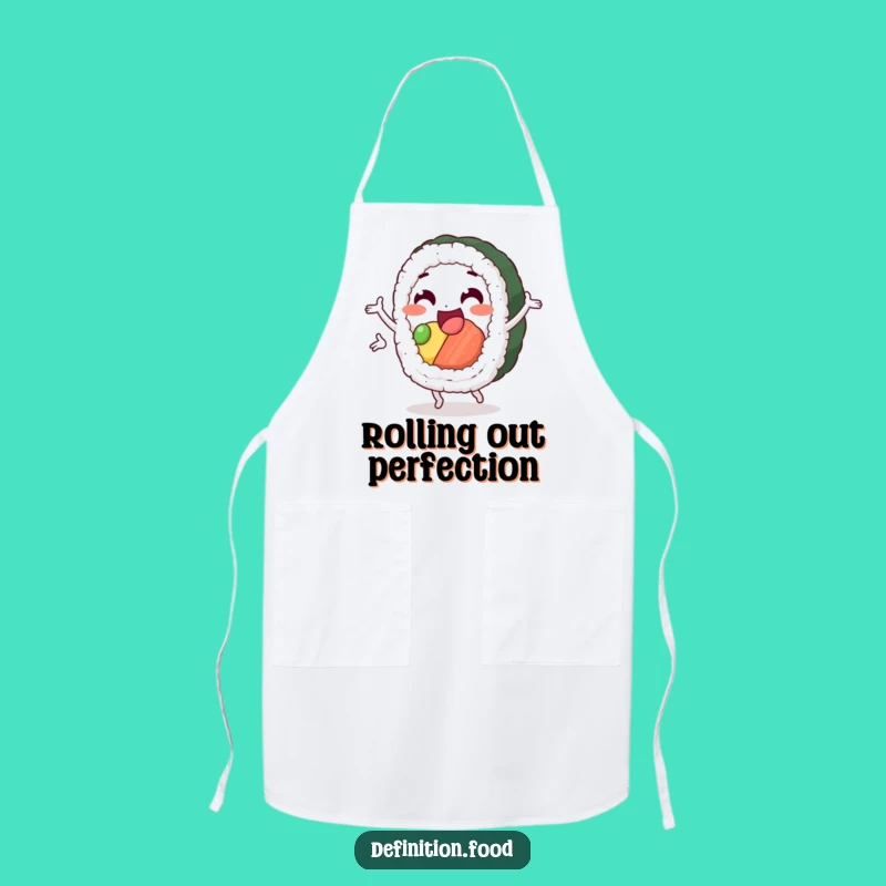 Funny Sushi Pirouette Apron - Cook with Culinary Grace!