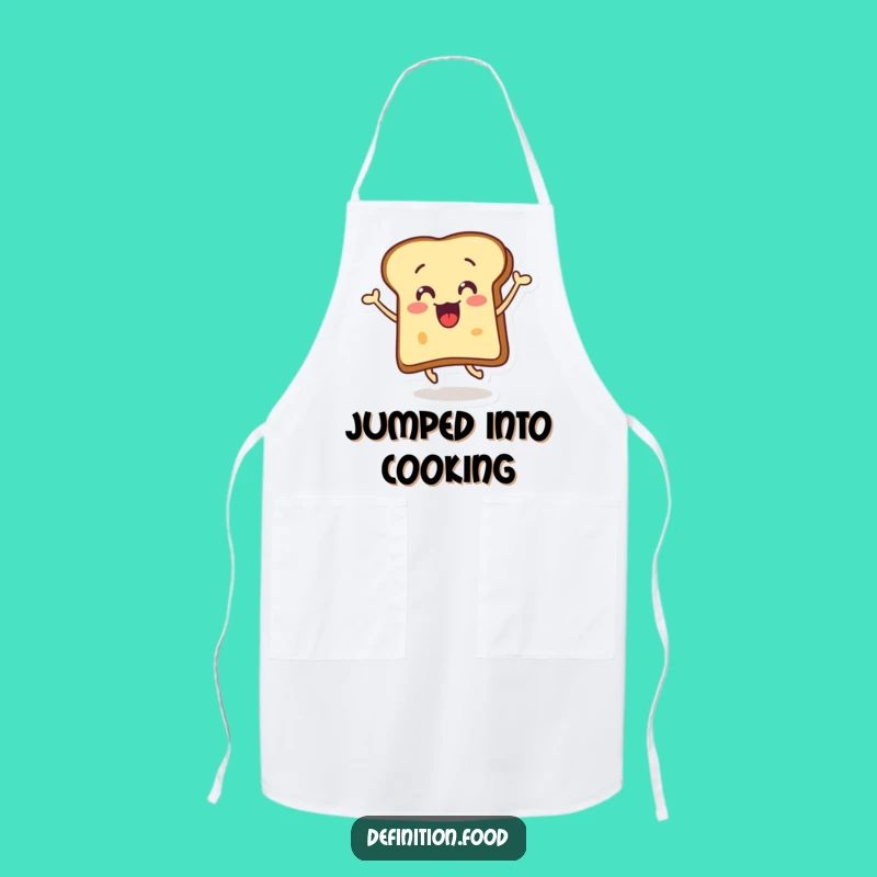Funny Surprised Toast Butter Leap Apron: Cook with Breakfast Cheer