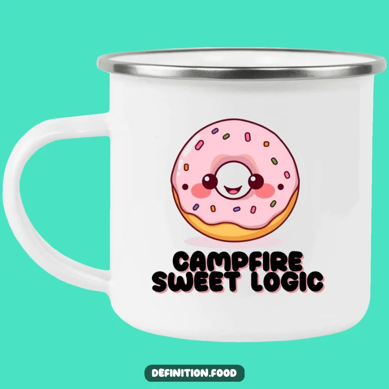 Funny Donut Diagram Camping Mug: Outdoor Edutainment, Rustic Humorous Gift