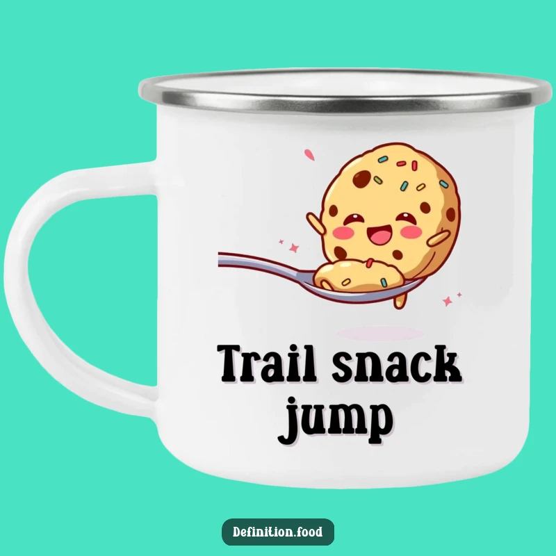 Funny Cookie Jump Camping Mug: Sweet Sips on the Trail