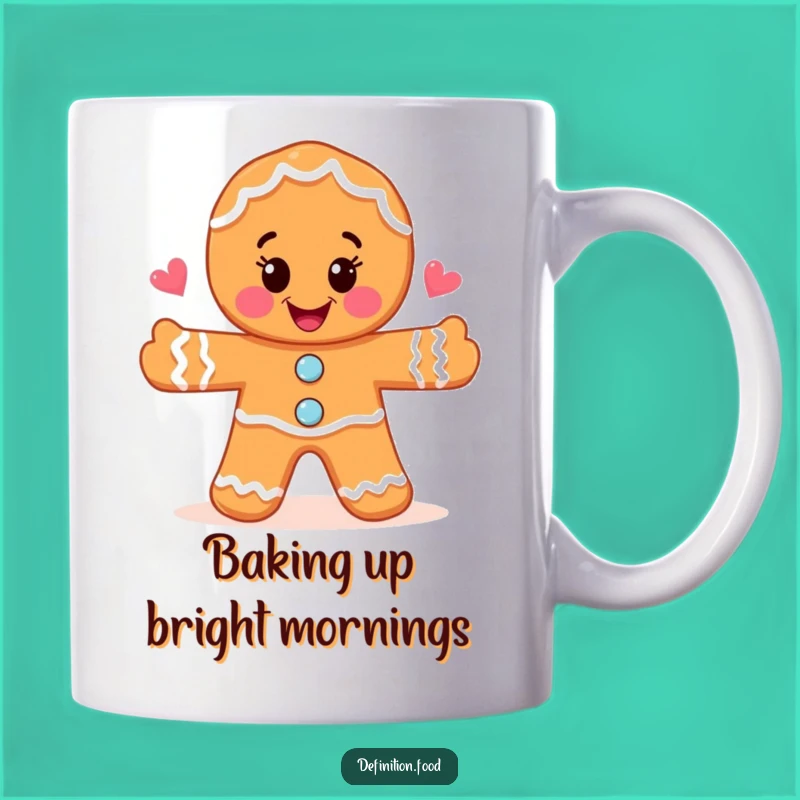 Funny Gingerbread Man Drawing Food Mug - Sweet & Whimsical Funny Gift Idea