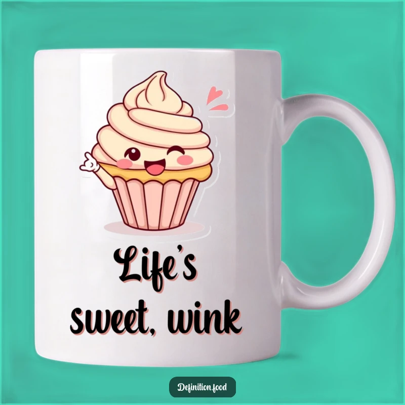 Funny Cupcake Wink Mug, A Delightful Treat for Coffee Lovers, Perfect Humorous Gift