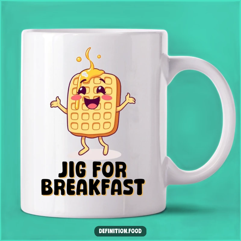 Funny Jigging Waffle Mug - Dance with Delight with This Character Funny Gift