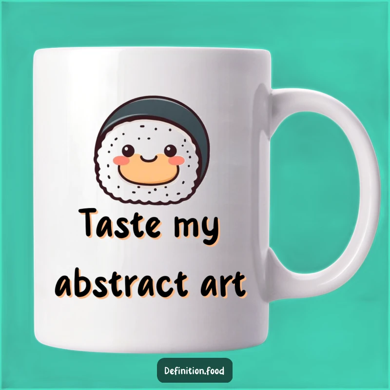 Funny Sushi Roll Mug: Abstract Food Art Presenter, Whimsical Humorous Gift