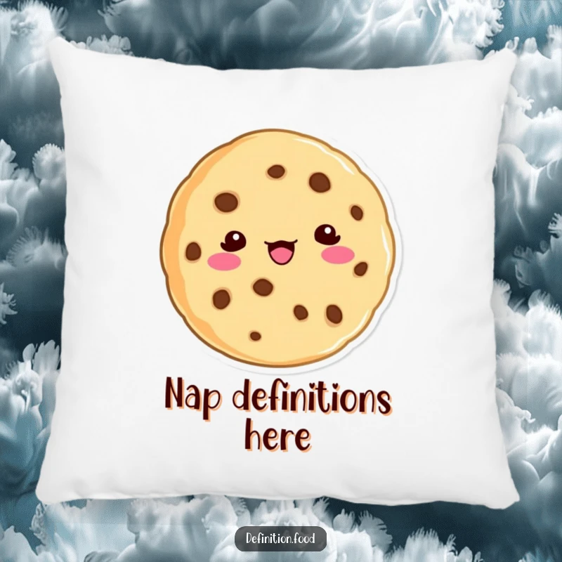 Funny cookie character pillow, defining something humorously, suitable for cozy and funny decor.