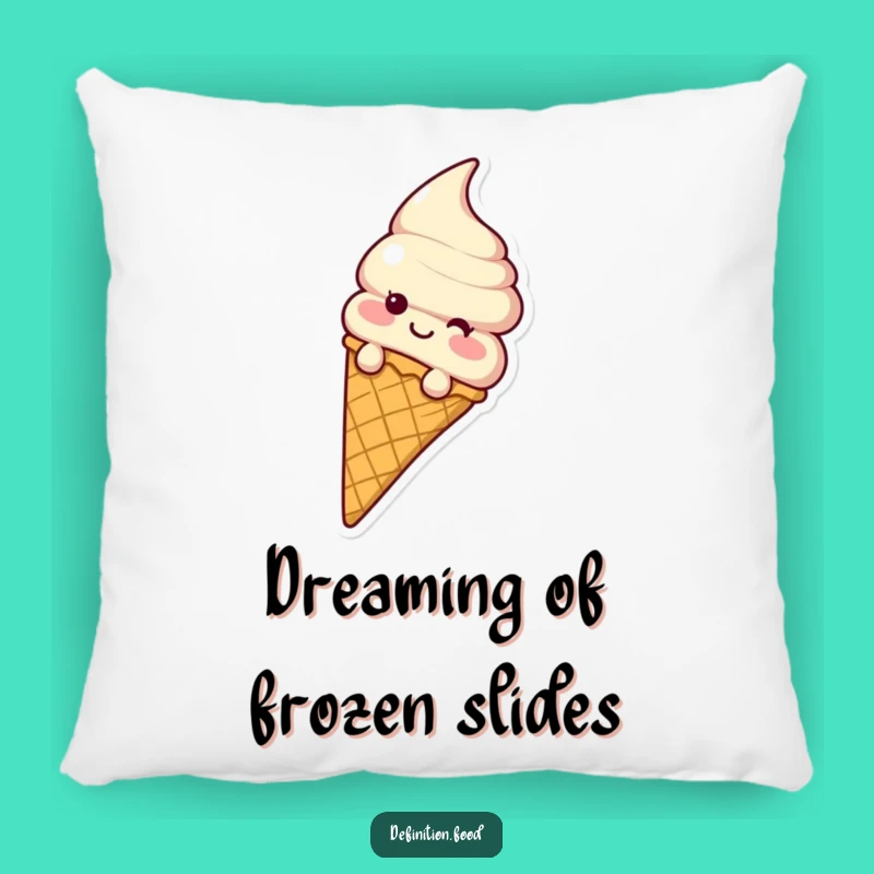 Funny Ice Cream Cone Sliding Pillow - Comfy Waffle Cone Character Cushion Gift
