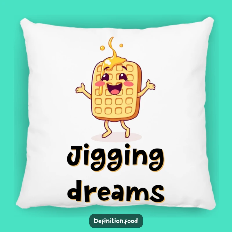 Funny Jigging Waffle Pillow - Cozy Breakfast Character Cushion for Comfort