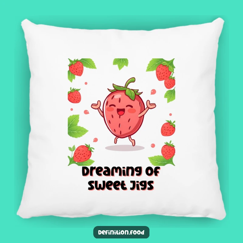 Funny Strawberry Dance Pillow - Comfy Berry Character Cushion Gift