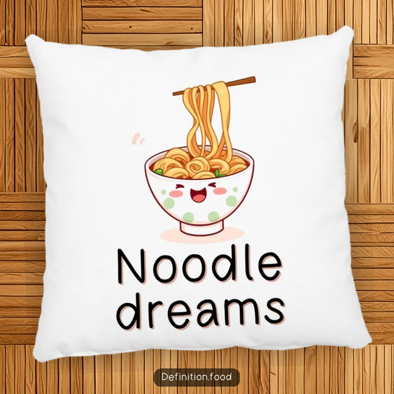 Funny ramen pillow, soft and squishy, a bowl of noodles wiggling happily, a fun and funny gift.