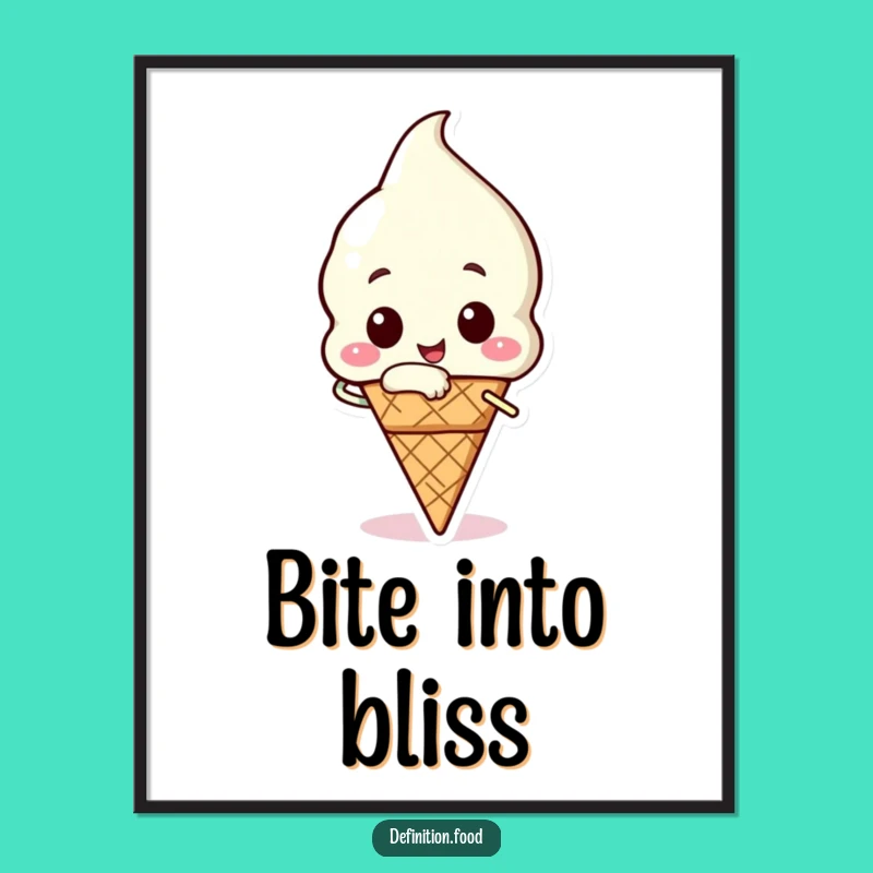 Funny Ice Cream Bite Digital Art - Instant Sweetness for Your Walls!