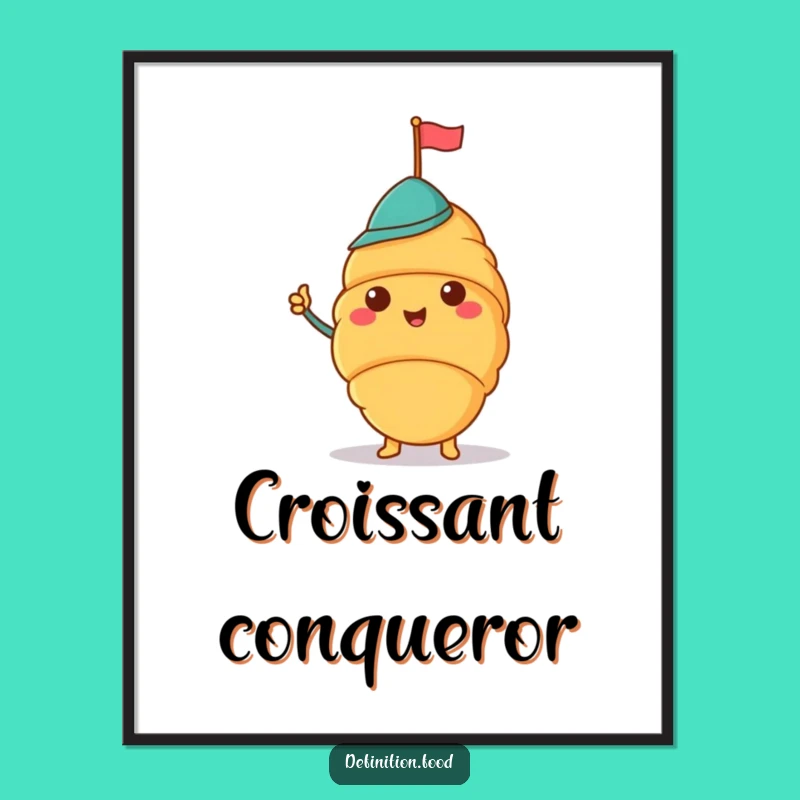Funny Croissant Hat Digital Art: Instant Parisian Charm