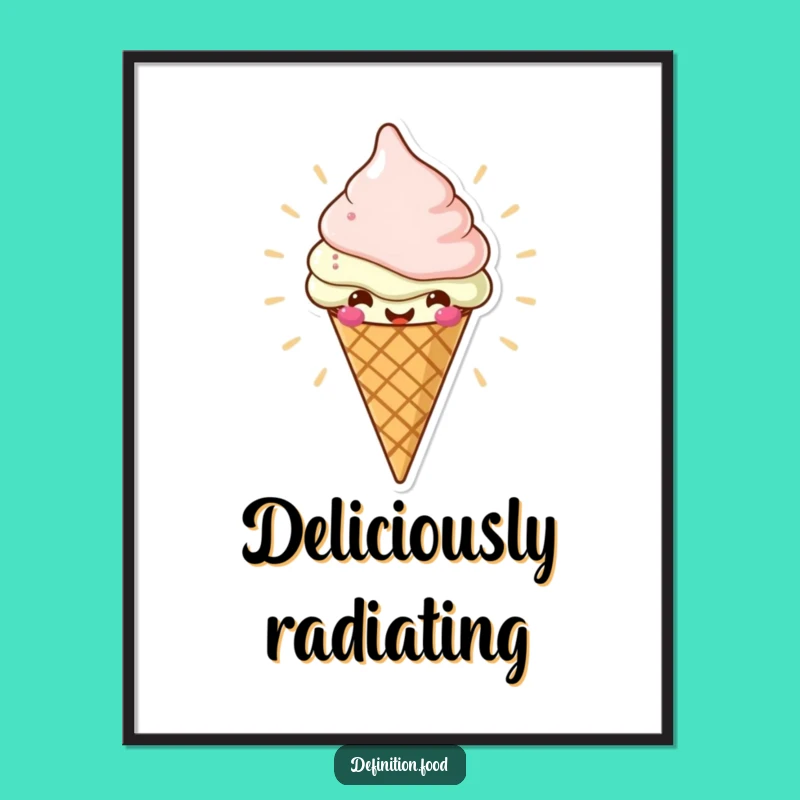 Funny Ice Cream Cone Digital Art, Instant Sweet Decor, Perfect Humorous Gift