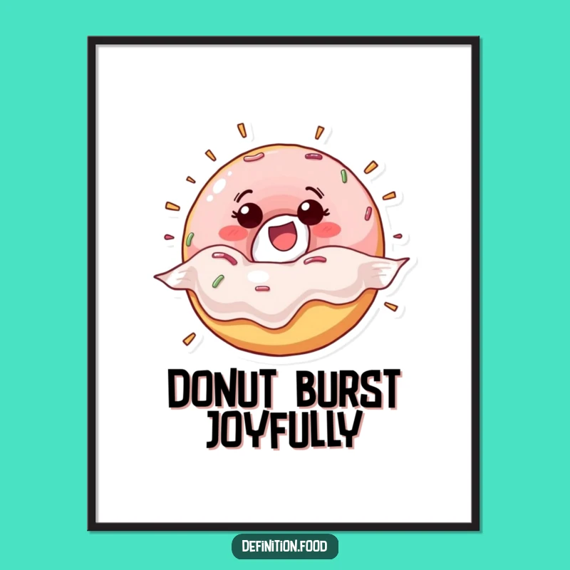 Funny Donut Digital Art - Happy Wrapper Burst Wall Decor Gift