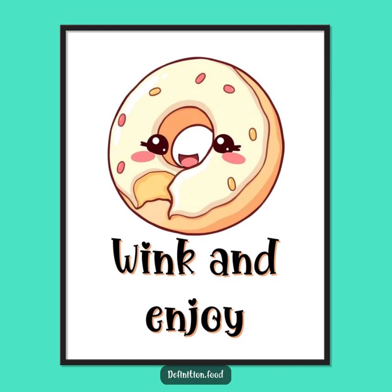 Funny Donut Wink Digital Art: Instant Sweetness for Walls