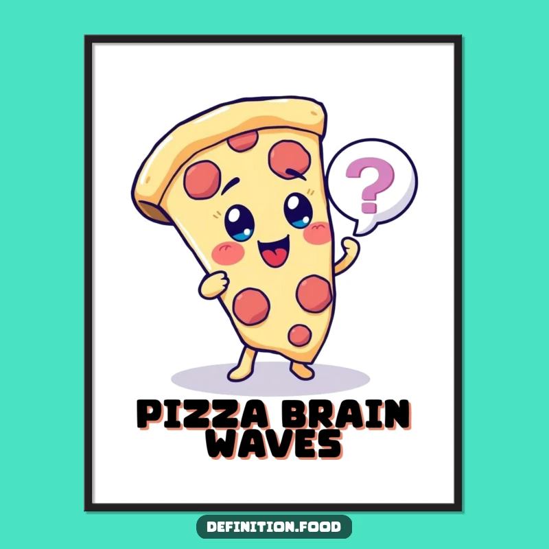 Funny Pizza Quiz Digital Art - Cheerful Character Decor Gift
