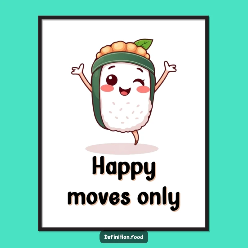 Funny Sushi Dancer Digital Art Print: Instant Joyful Decor for Your Foodie Haven