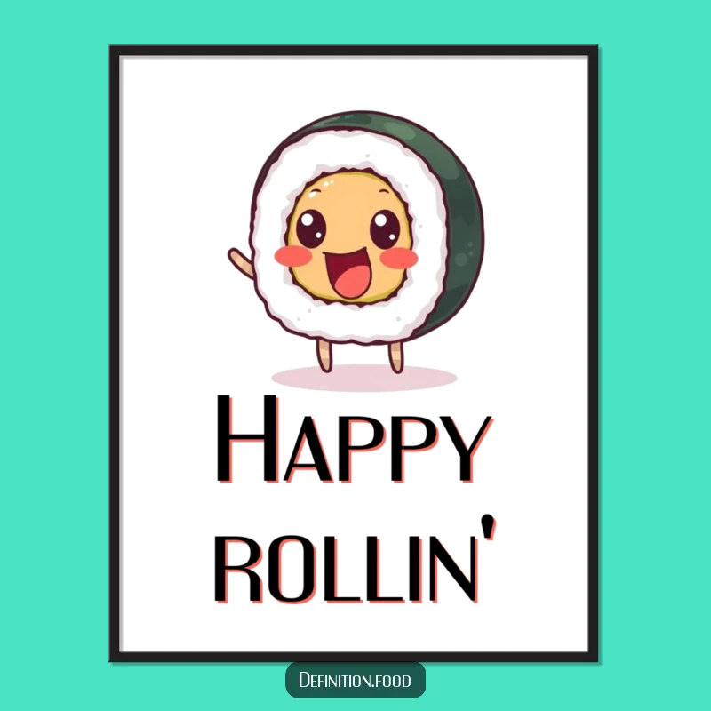 Funny Sushi Roll Digital Art: Instant Happiness for Your Walls