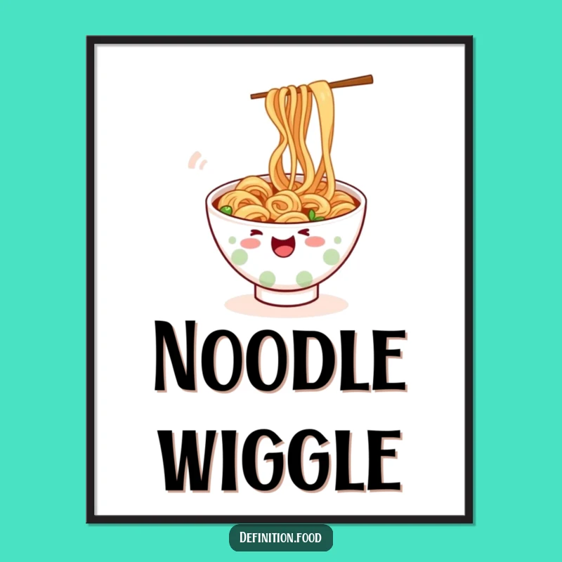Funny Wiggling Ramen Digital Art - Playful Noodle Print for Instant Joy