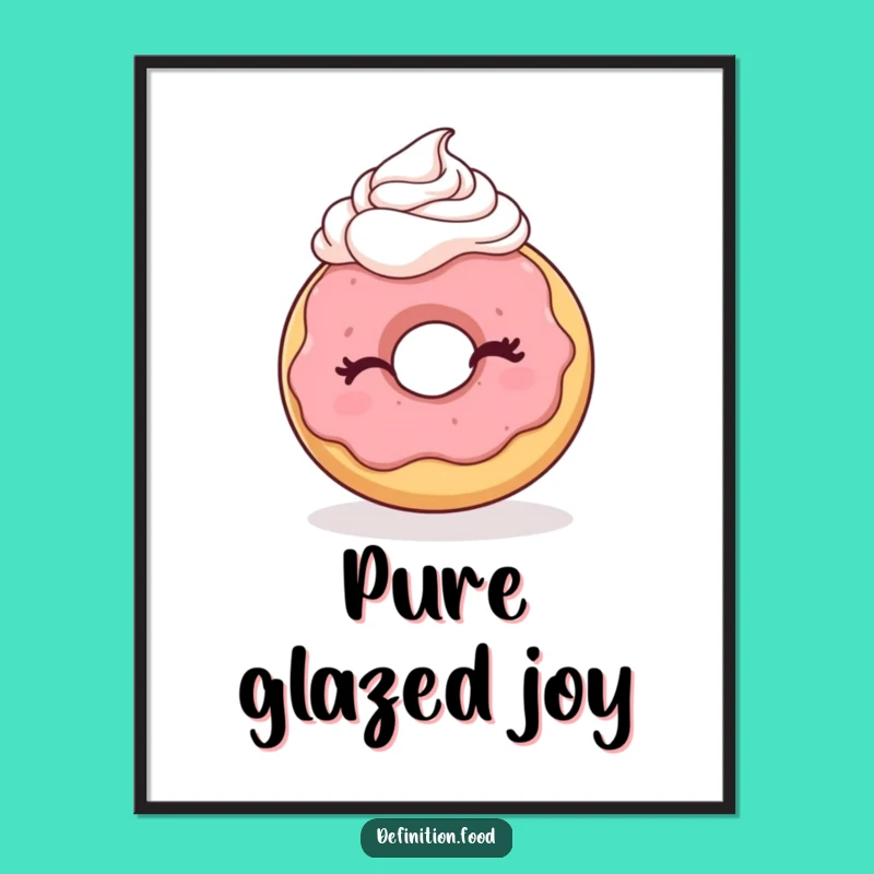Funny Winking Donut Digital Print: Instant Sweetness and Humorous Wall Decor