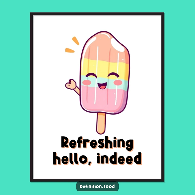 Funny Winking Popsicle Wave Digital Art: Instantly Add Cool Refreshment to Your Walls