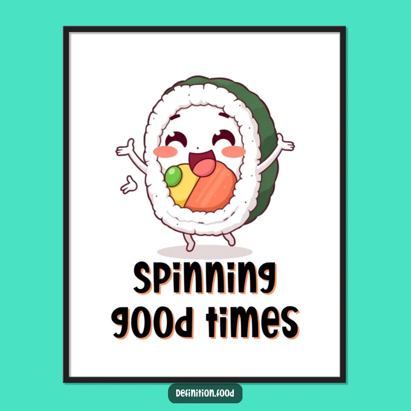 Funny Sushi Pirouette Digital Art - Instant Charm for Your Walls!