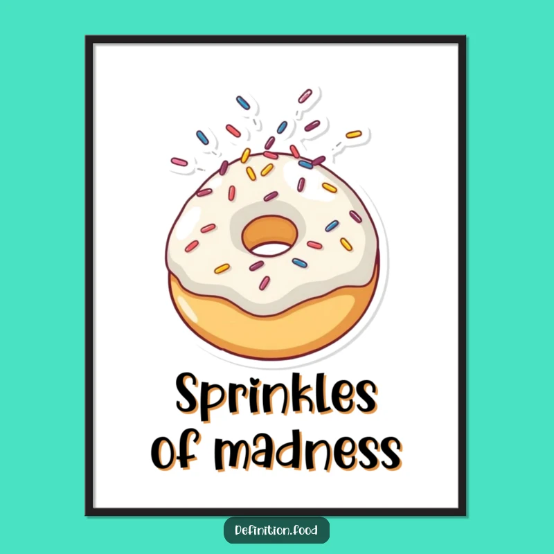 Funny Sprinkle Doughnut Digital Art Print: Instant Joyful Decor for Your Sweet Space