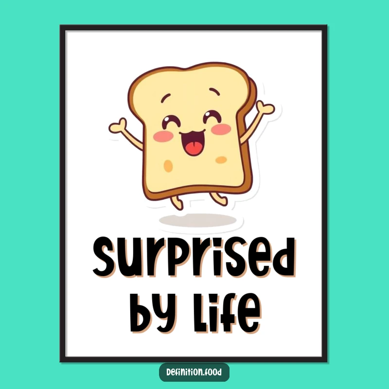 Funny Surprised Toast Butter Leap Digital Art Print: Instant Joyful Decor