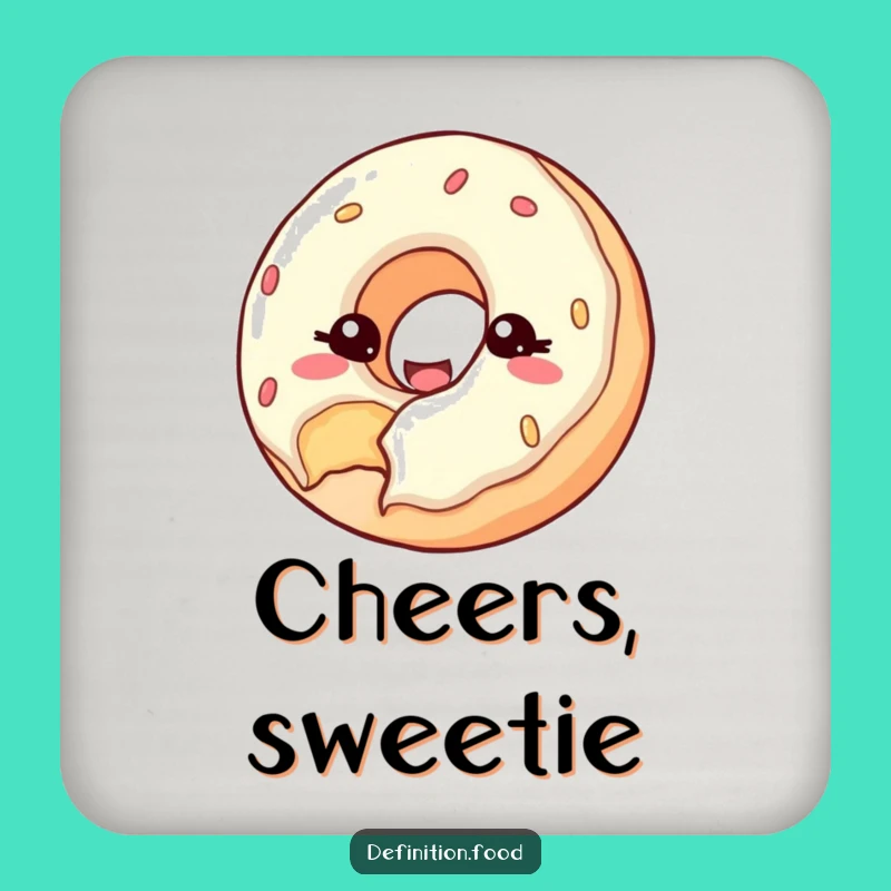 Funny Donut Wink Coaster: Protect Surfaces with Sweetness
