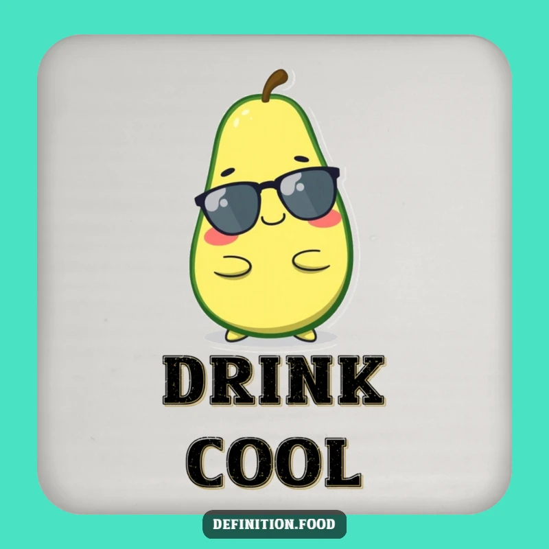 Funny Relaxed Avocado Drink Coaster - Protect Surfaces with Cool Vibes