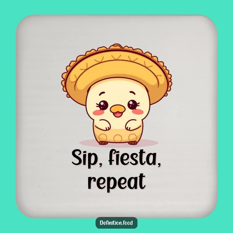 Funny Burrito Sombrero Coaster - Protect Tables with Mexican Humor