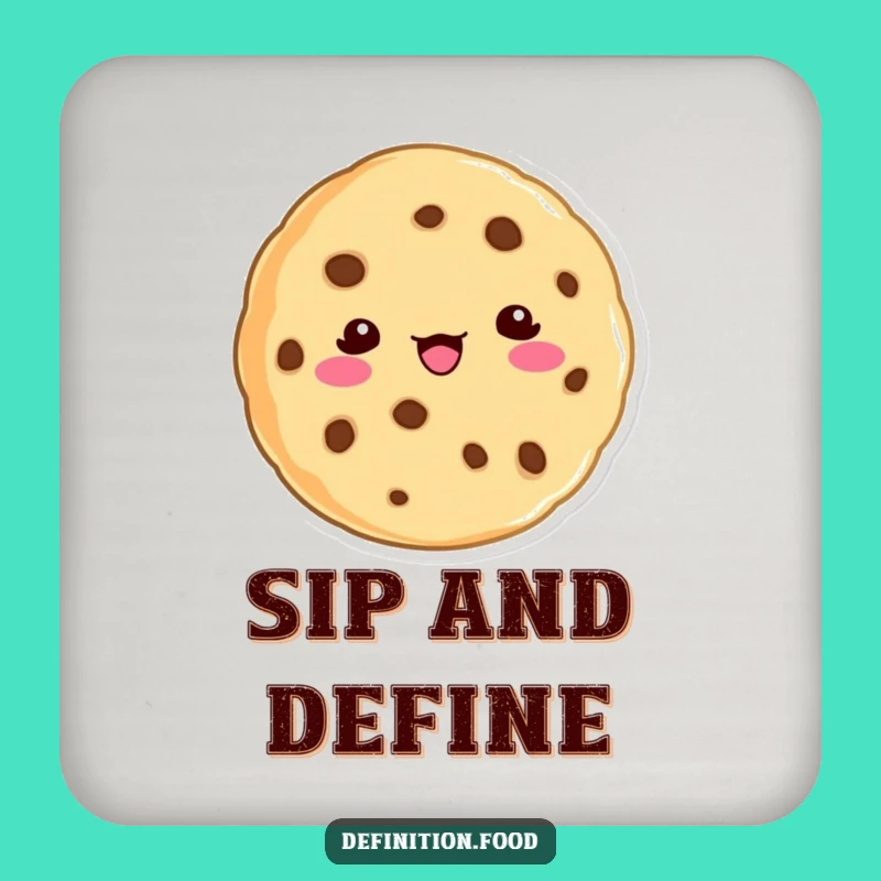 Funny Cookie Definition Coaster - Playful Character Table Protector Gift