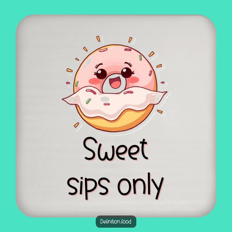 Funny Donut Coaster - Happy Wrapper Burst Drink Decor Gift