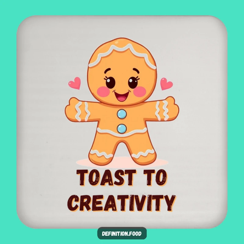 Funny Gingerbread Man Food Art Coasters - Whimsical Protection for Your Table