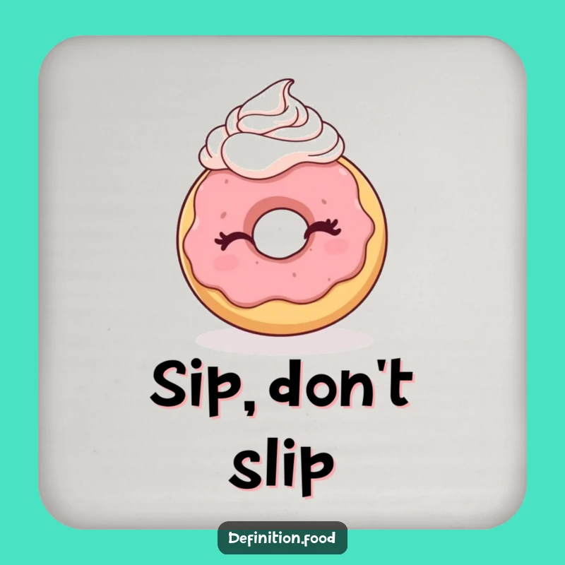 Funny Winking Donut Coaster Set: Protect Surfaces with Sweet, Humorous Style