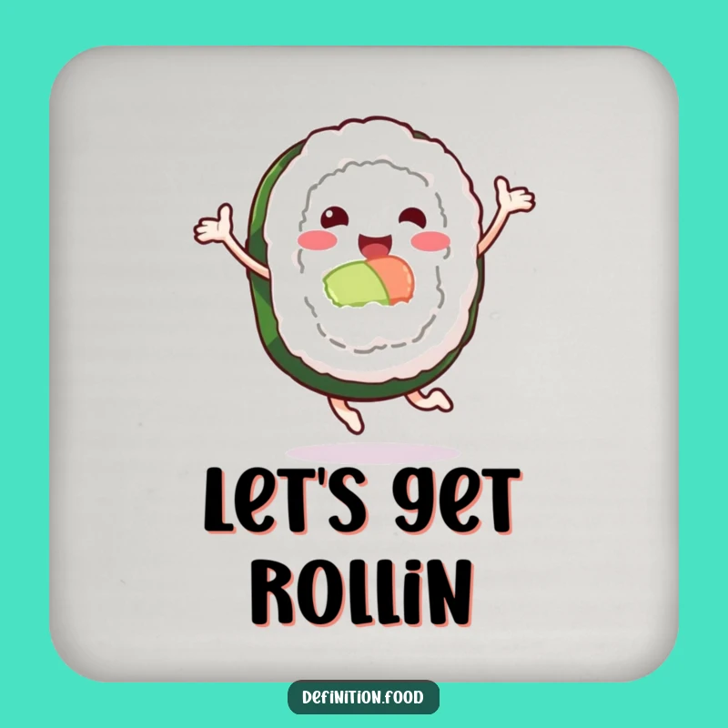Funny Leaping Sushi Roll Coaster Set: Protect Surfaces with Humorous Japanese Flair
