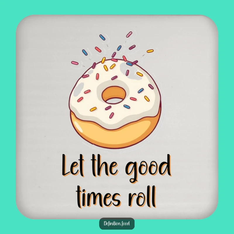 Funny Sprinkle Doughnut Drink Coaster: Protect Surfaces with Sweet, Colorful Fun