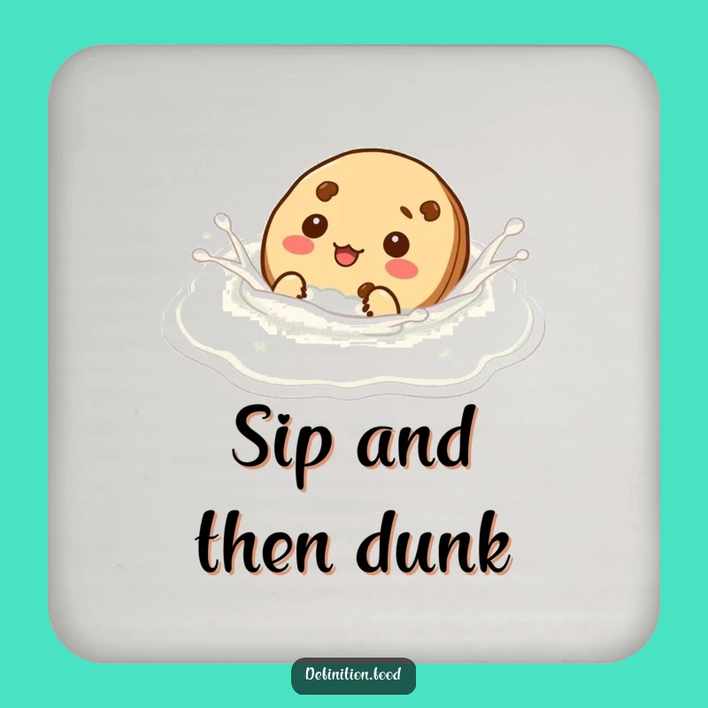 Funny Cookie Swim Coaster - Protect Tables with Milk Humor