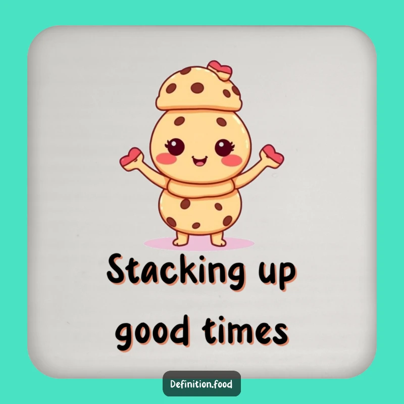 Funny Giggling Cookie Pastry Stack Coaster: Protect Surfaces with Sweet Humor