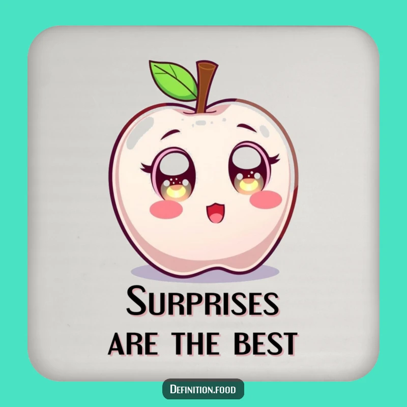 Funny Surprised Candy Apple Coaster: Protect Surfaces with Sweet Astonishment