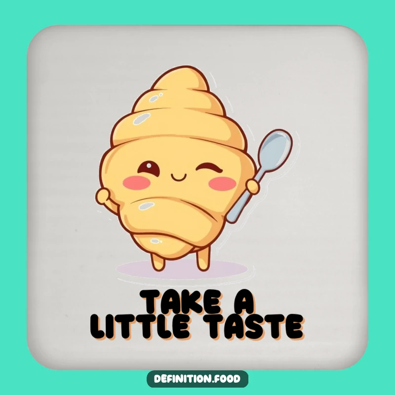 Funny Winking Croissant Coaster: Protect Surfaces with Pastry Humor Gift