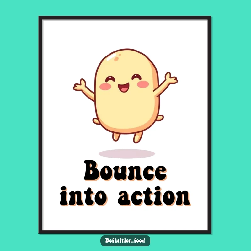Funny Macaroni Bounce Poster, Whimsical Food Art, Perfect Humorous Gift