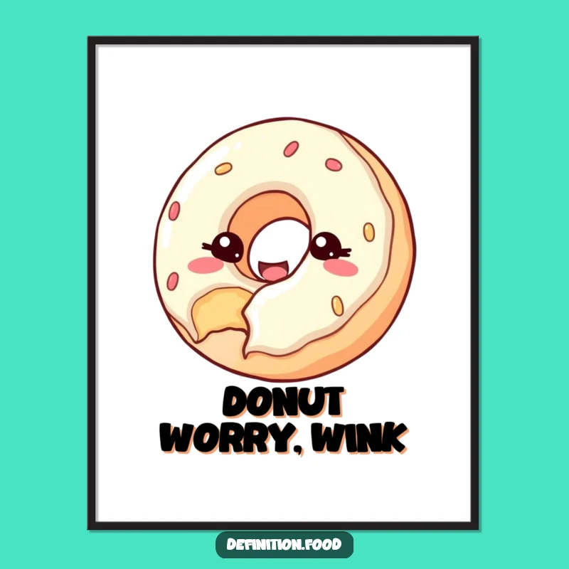 Funny Donut Wink Poster: Sweet Art for Your Walls