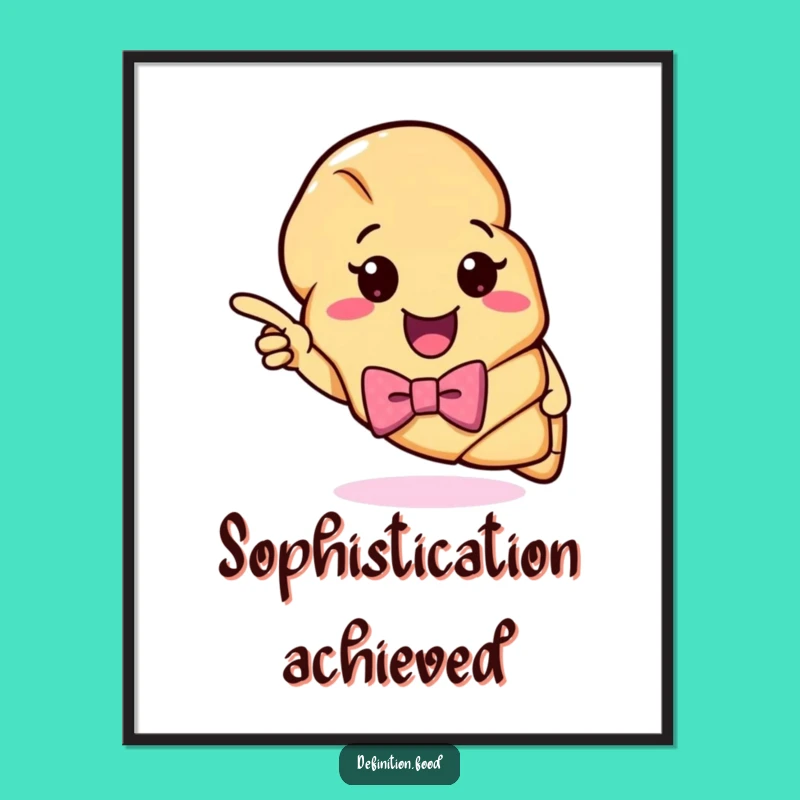 Funny Croissant Definition Poster: Quirky Wall Art for Kitchen Decor