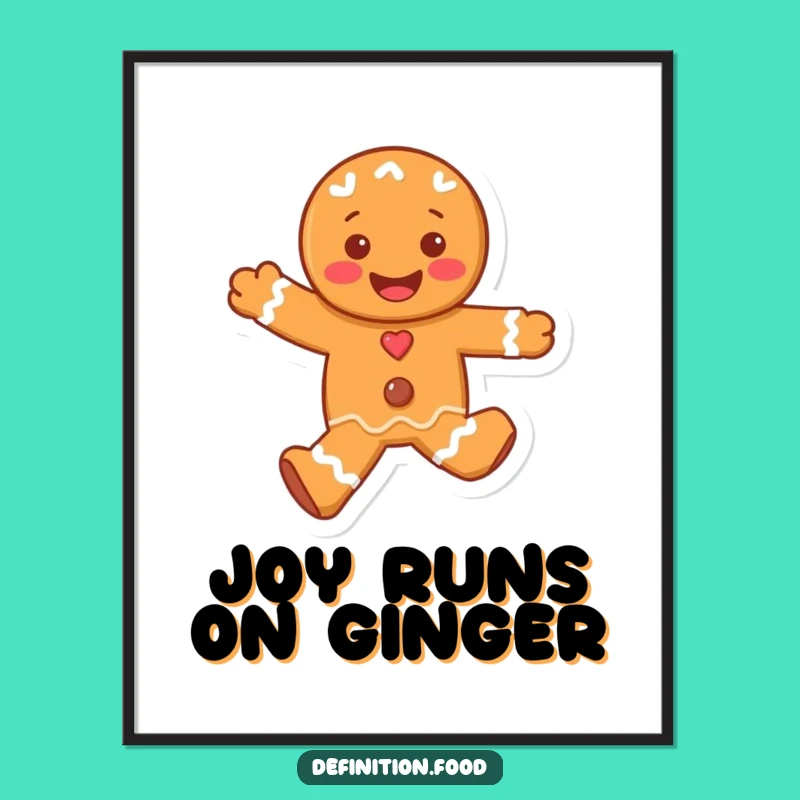 Funny Gingerbread Man Poster: Whimsical Holiday Art for a Joyful Space Gift