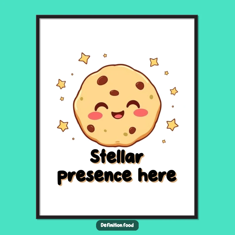 Funny Smiling Cookie Star Poster - Magical Wall Art Gift