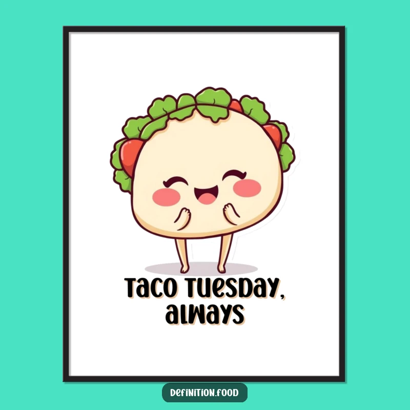 Funny Taco Hug Poster - Lively Taco Art for Your Walls